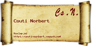 Csuti Norbert névjegykártya